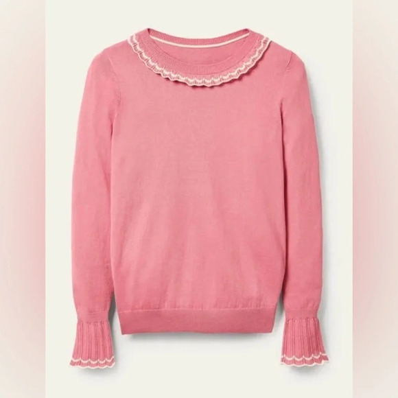 Boden Aimee Pointelle Sweater in Formica Pink Wool blend - Picture 12 of 12